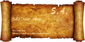 Sátor Aba névjegykártya